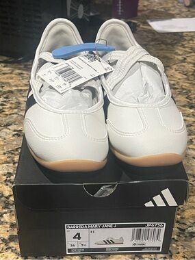 adidas Kids Barreda Mary Jane White with Gum Sole